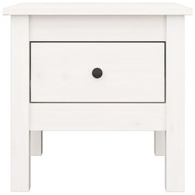 Mesas de apoio 2 pcs 40x40x39 cm madeira de pinho maciça branco