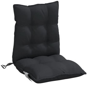 Almofadões cadeira encosto baixo 4 pcs tecido oxford preto