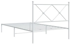 Estrutura de cama em metal com cabeceira 107x203 cm branco