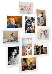 Moldura para 10 (13x18 cm) fotografias MDF branco