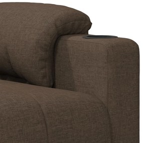 Poltrona de massagens reclinável tecido castanho