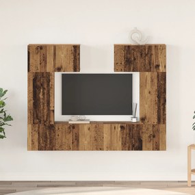 vidaXL Conjunto de móvel de TV 6 pcs Madeira antiga 80 x 30 x 30 cm