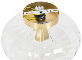 Candeeiro de parede Art Deco dourado com vidro - Ayesha