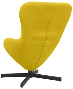 Cadeira Ovo Amarelo em Veludo