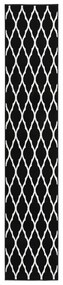 vidaXL Passadeira 60x350 cm polipropileno preto e branco