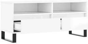 Móvel p/ TV 100x34,5x44,5 cm derivados madeira branco brilhante
