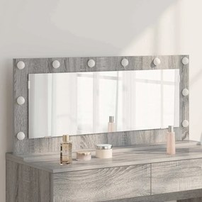 vidaXL Espelho de Maquilhagem com Luzes LED Cinza Sonoma 100x45x18 cm