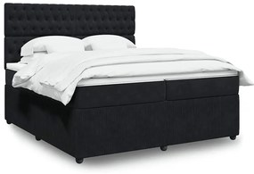 vidaXL Cama com molas/colchão 200x200 cm veludo preto