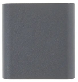 Candeeiro de parede moderno cinzento escuro incl. LED IP54 quadrado - Evi Moderno