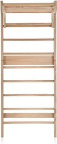 Escada de ginástica e fisioterapia de parede 80 cm x 48 cm x 195 cm com 10 barras fixas de madeira maciça. Carga máxima: 100 kg. Natural.