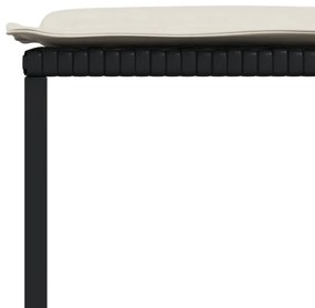 15 pcs conjunto de jantar p/jardim com almofadões vime PE preto