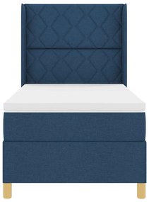 Cama Box com Colchão e LED Azul 90x200 cm em Tecido