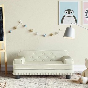Sofá infantil 70x45x30 cm veludo cor creme