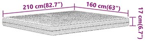 Colchão de espuma 160x210 cm dureza H2 H3 branco