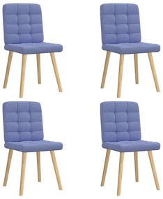 Cadeiras de jantar 4 pcs Jeans Tecido Azul