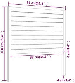 Cabeceira de cama 96x4x100 cm pinho maciço branco