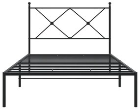 Estrutura de cama com cabeceira 100x190 cm metal preto
