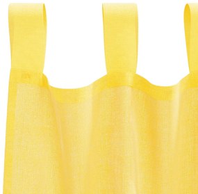 Cortinas de voile com laços 2 pcs amarelo 140x245 cm