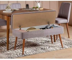 Conjunto de Mesa de Jantar Extensível e Cadeiras Vina – Nogueira e Cin