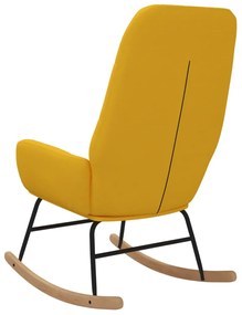 Cadeira de baloiço tecido amarelo mostarda