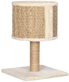 Árvore p/ gatos c/ ninho e poste arranhador 52 cm erva marinha