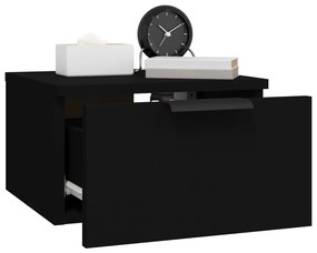 Mesa de cabeceira de montagem na parede 34x30x20 cm preto