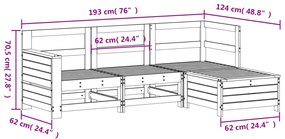 4 pcs conjunto sofás de jardim madeira de pinho impregnada