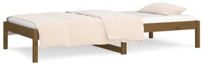 Sofá-cama de solteiro 90x190 cm pinho maciço castanho mel