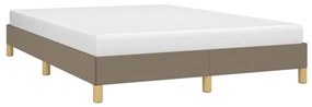 Cama sem colchão 160x200 cm tecido castanho-acinzentado