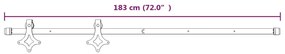 Kit de ferragens para porta deslizante 183 cm aço branco