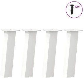 vidaXL Pés para mesa de centro 4 peças, branco, 30 cm, aço