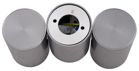 Foco embutido de design, metal cinzento escuro, GU10, 50mm, 2 luzes, inclinável - Michael