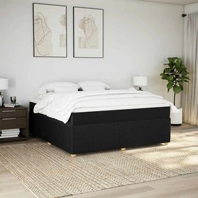Cama com molas/colchão 180x200 cm tecido preto