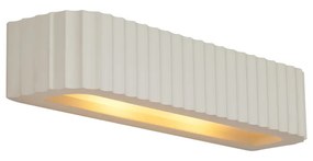Candeeiro de Parede Escandinavo Bege Retangular 2-Luzes - Plaster