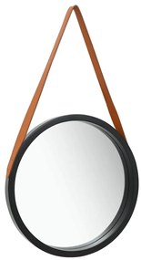 Espelho de parede com alça 40 cm preto