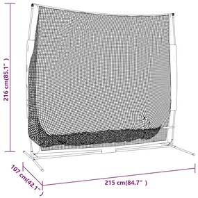 Rede p/ treino de golfe 215x107x216cm poliéster preto e laranja