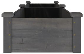 Canteiro elevado c/ forro 240x45x25 cm abeto maciço cinzento