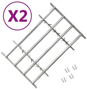vidaXL Grades de segurança ajustáveis para janelas 2 pcs 1000-1500 mm