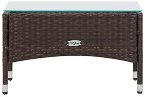 4 pcs conjunto lounge jardim c/ almofadões vime PE castanho
