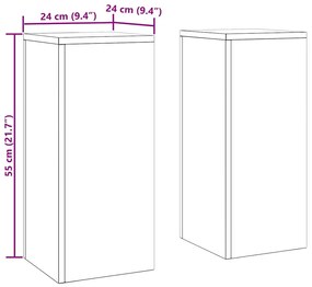 Conjunto de 2 Suportes de Plantas ao Ar Livre em branco, 24x24x55 cm,