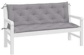 Almofadões banco jardim 2 pcs 150x50x7cm tecido oxford cinzento
