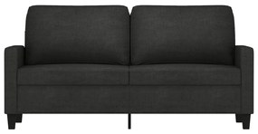 Sofá de 2 lugares tecido 140 cm preto