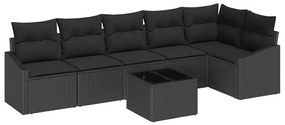 Conjunto de Jantar de Jardim de 7 Peças com Almofadas Beges em Polyrat