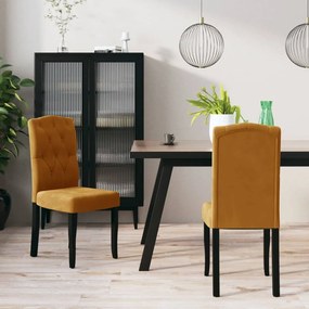 vidaXL Cadeiras de jantar 2 pcs veludo castanho