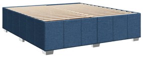 Cama com molas/colchão 180x200 cm tecido azul