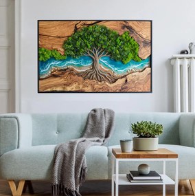 Autocolante retangular Árvore da Vida – A origem na Baía Turquesa