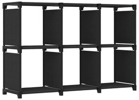 Unidade de prateleiras 6 cubos 103x30x72,5 cm tecido preto