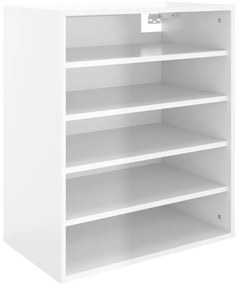 Armário para sapatos 60x35x70 cm contraplacado branco brilhante