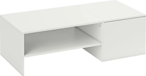 HOMCOM Mesa de Centro com Superfície Deslizante Moderna com Compartimento Oculto Prateleira Aberta 110x52x36 cm Branco | Aosom Portugal