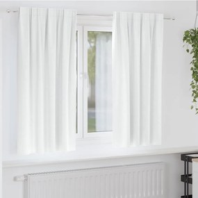 vidaXL Cortinas Blackout com Argolas 2 pcs Branco brilhante